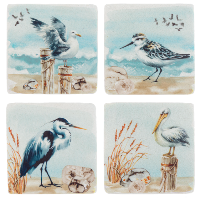 CB200489 Shorebird Coaster Set of 4
