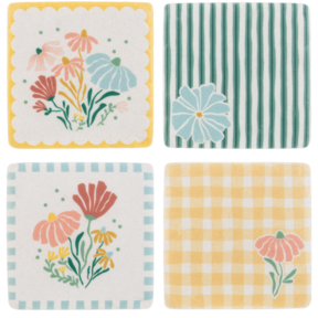 CB200639 Floral Coaster Set of 4