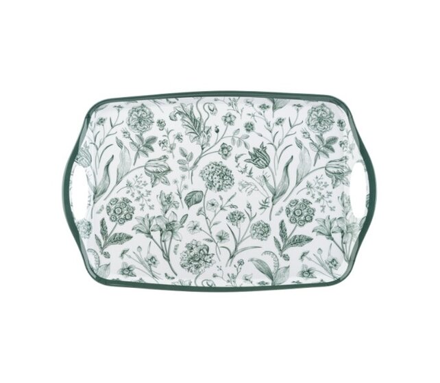 CB201874 Green  Botanical Serving Tray