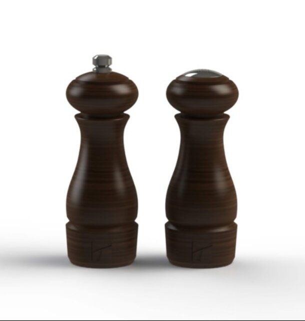 0538067 Maya 6" Mill & Shaker Set-Dark Wood
