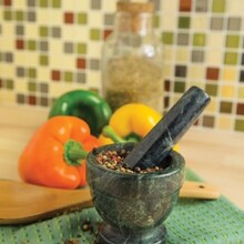 3822 GreenMarble Mortar & Pestle