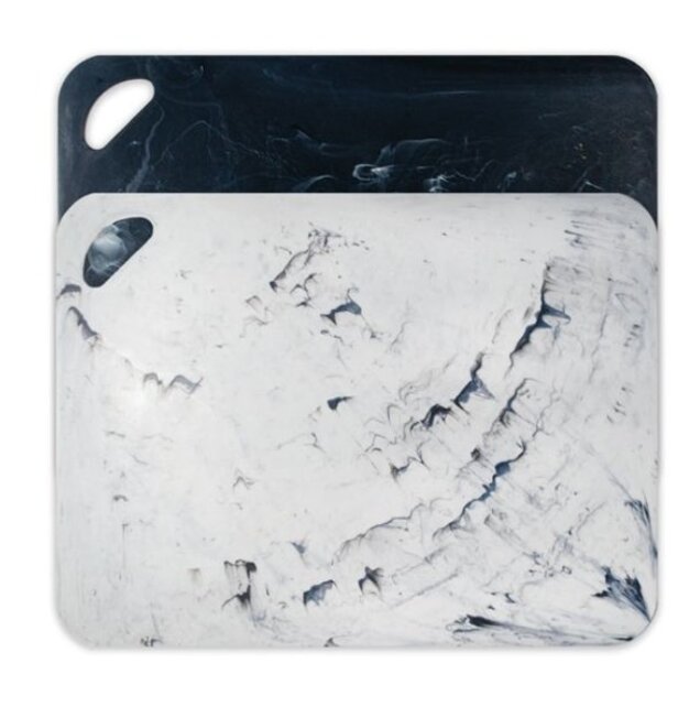 CUT17412-Cutting Mats S/2-Marble B&W