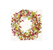 C1081460 Cocktail Napkin-Rose Hip Wreath-Cream