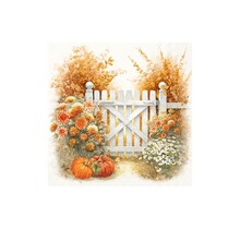 L1113560 Luncheon Napkin-Autumn Garden-cream