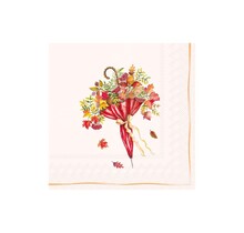 L1120860 Luncheon Napkin-Autumn Umbrella-cream
