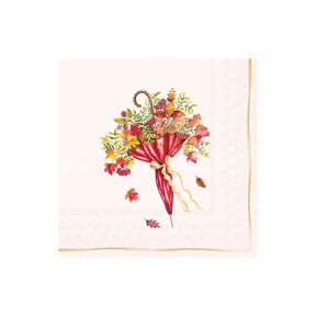 L1120860 Luncheon Napkin-Autumn Umbrella-cream