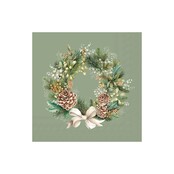 C1120720 Cocktail Napkin-Wreath of the Forest-green
