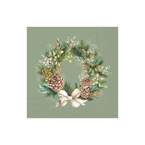 C1120720 Cocktail Napkin-Wreath of the Forest-green