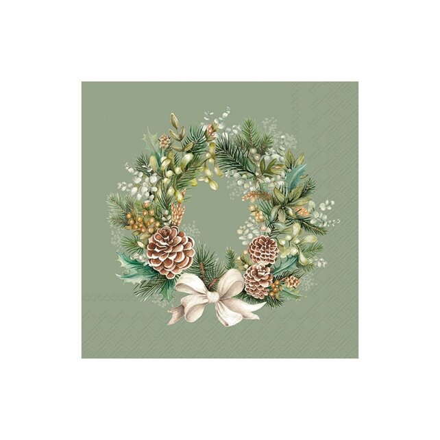 C1120720 Cocktail Napkin-Wreath of the Forest-green