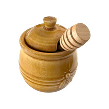 3990 Ceramic Honey Jar w/Wood Dipper