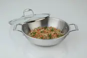 3502-32-00 Super Steel S/S Wok w/Cover-32cm