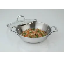 3502-32-00 Super Steel S/S Wok w/Cover-32cm