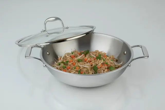 3502-32-00 Super Steel S/S Wok w/Cover-32cm