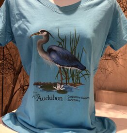 Ladies T- Shirt  -Blue Heron with Lily Pad