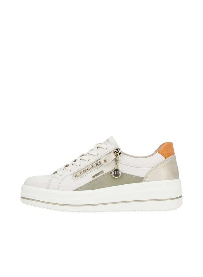 D1C01-81 ELLE SIDE ZIP LACE UP SNEAKER (JULIKA)