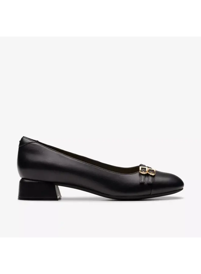 DAISS30 COURT - DRESS SHOE FLARED HEEL/METAL ACCENTS