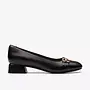 DAISS30 COURT - DRESS SHOE FLARED HEEL/METAL ACCENTS