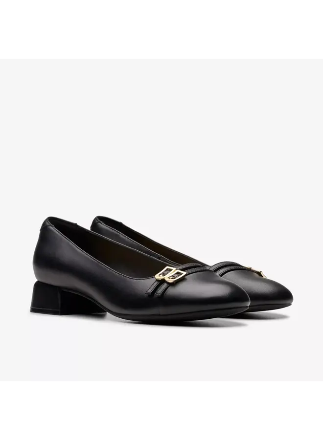 DAISS30 COURT - DRESS SHOE FLARED HEEL/METAL ACCENTS