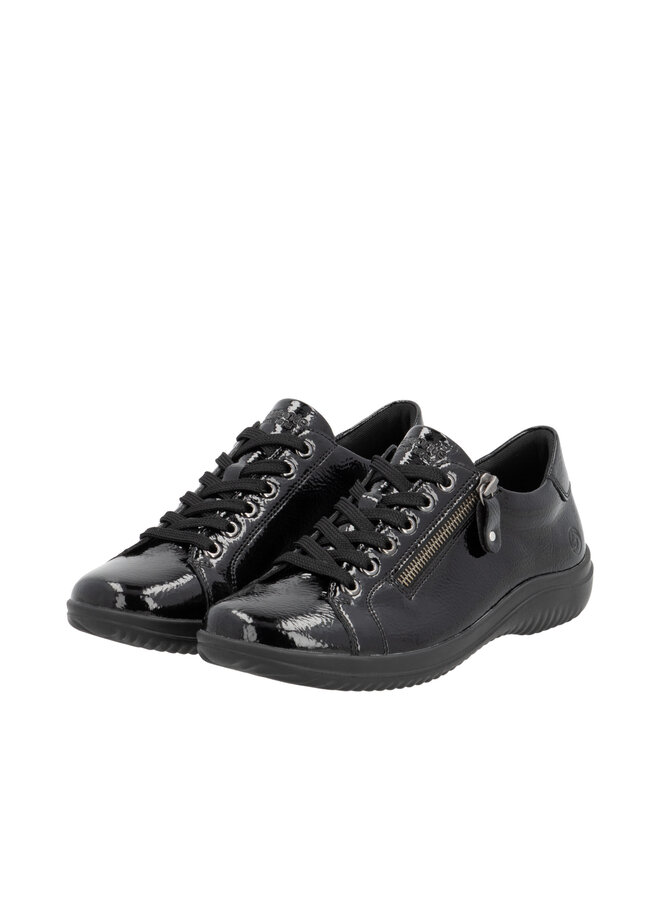 D1E03-01 SIDE ZIP LACE SNEAKER (LOUANN)