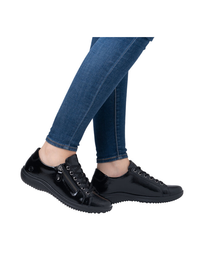 D1E03-01 SIDE ZIP LACE SNEAKER (LOUANN)