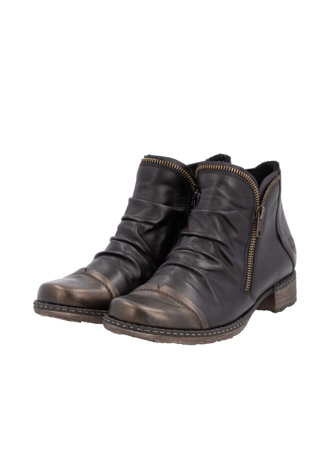 D4380-03 SIDE ZIP ANKLE BOOT FLEECE LINING (CHANDRA)
