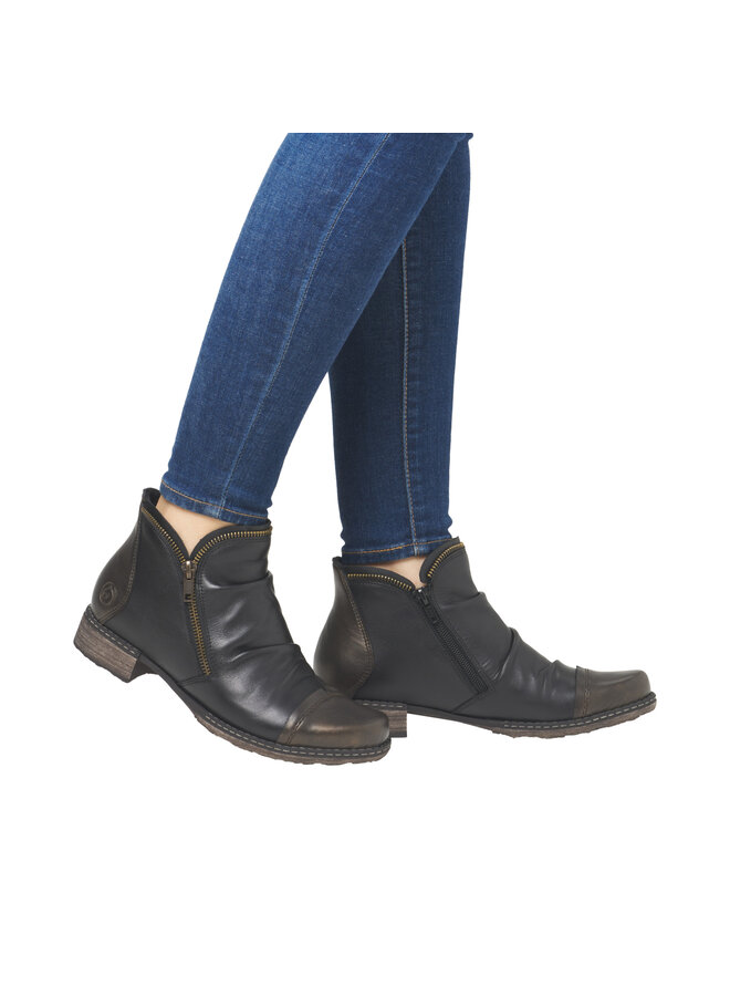 D4380-03 SIDE ZIP ANKLE BOOT FLEECE LINING (CHANDRA)