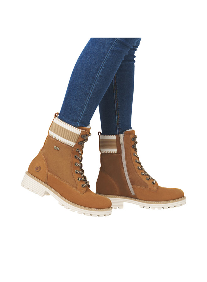 D0W77-22 LACE UP/ZIP LAMB WOOL LINING BOOT (ANIKA)