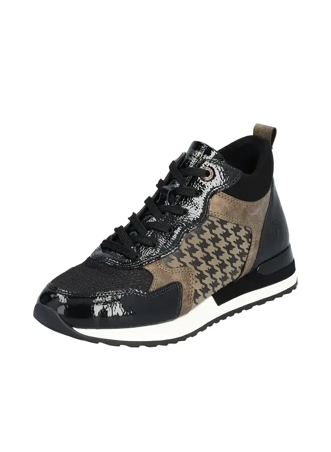 R2577-01 Lace up Side Zipper Sneaker (ELMIRA)