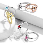 Hollywood Body Jewelry Jeweled Flower Surgical Steel Nose Hoop Rings
