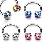 Hollywood Body Jewelry 7-Gem Paved  Balls  Horseshoe