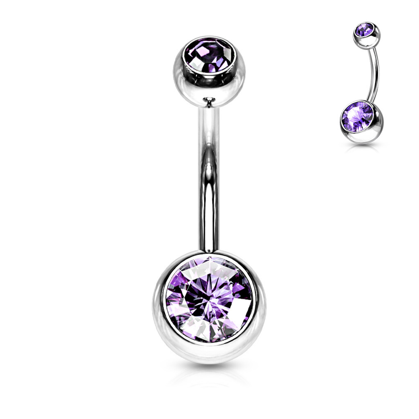 Hollywood Body Jewelry Double Jeweled Bent Barbells
