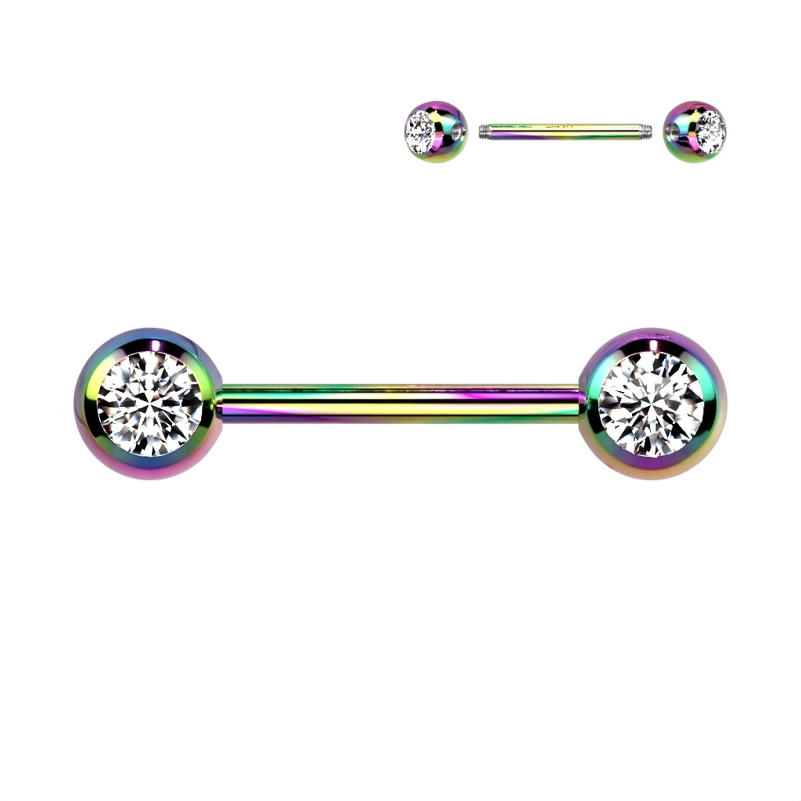 Hollywood Body Jewelry Barbell Double Gems