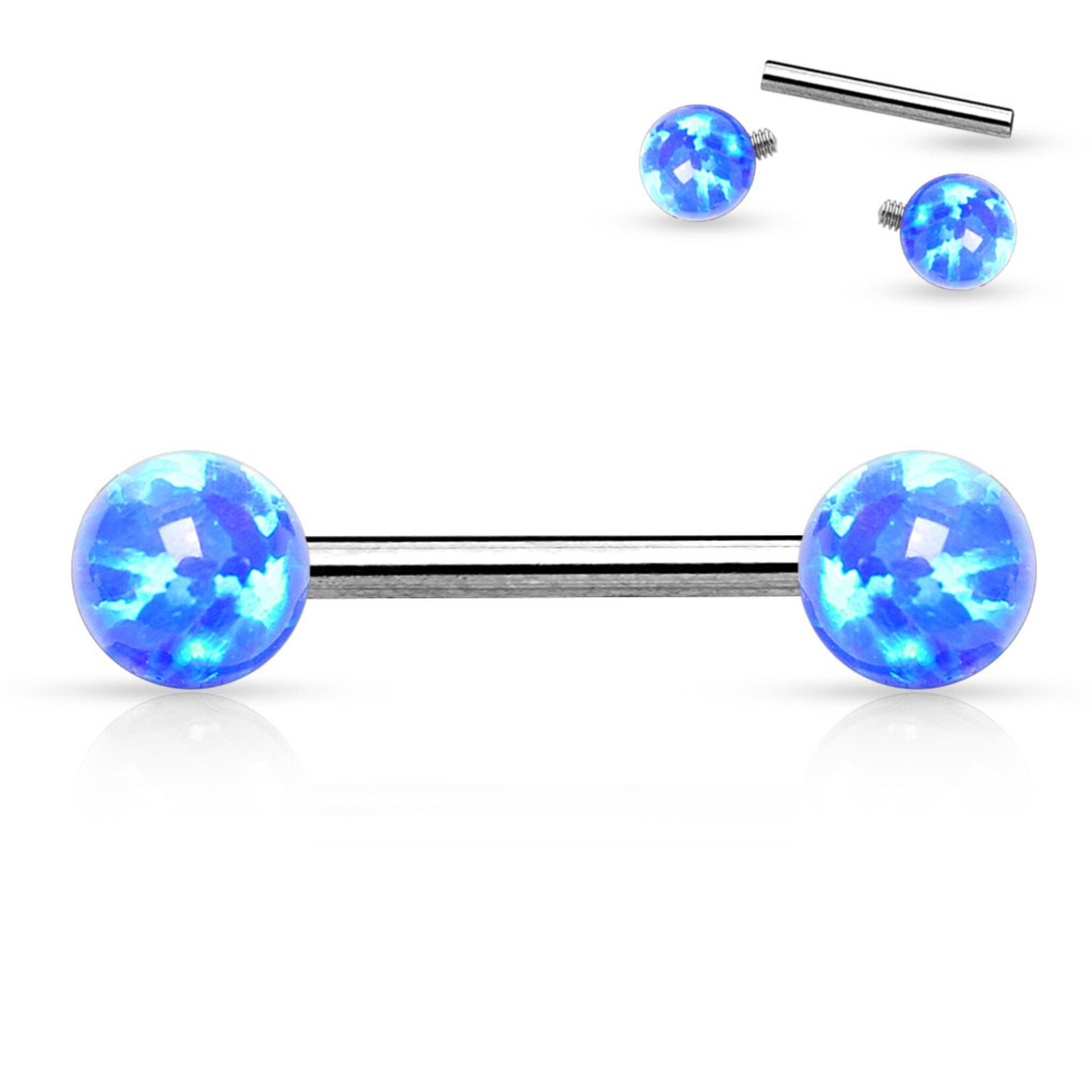 Hollywood Body Jewelry Opal Balls Both Sides Barbell