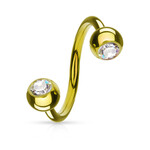 Hollywood Body Jewelry 14g Gem Gold Twister