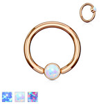 Body Jewelry Opal Rose Gold With Gem Captive Bead Ring