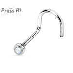 Body Jewelry Press Fit 2mm Gem 1/4" 316L SS Nose Screw