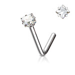 Hollywood Body Jewelry "L" Bend Nose Pin 20Ga
