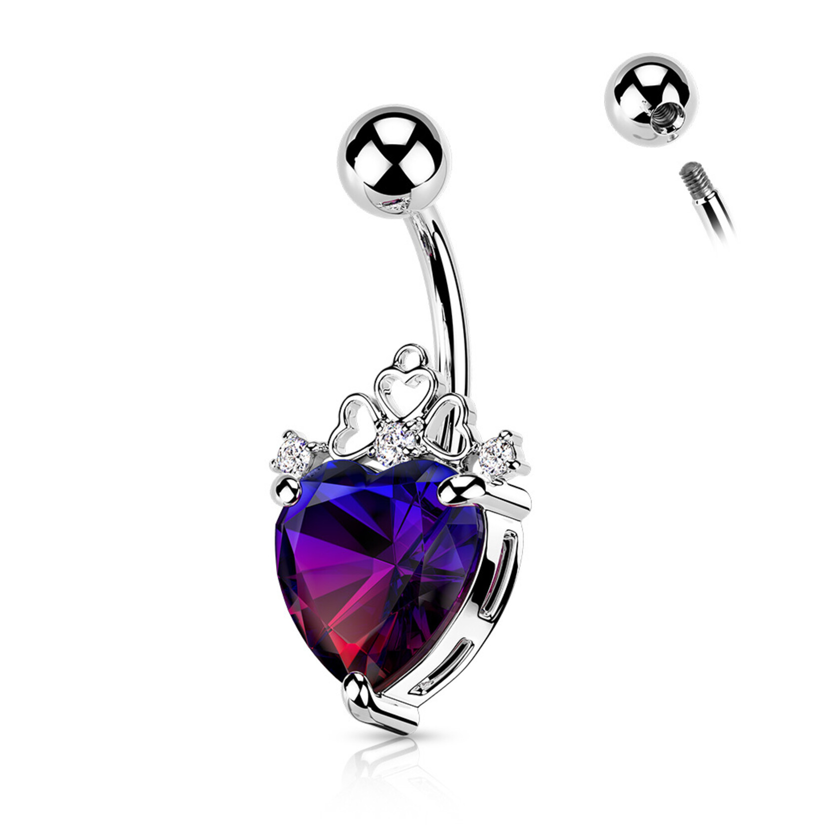 Body Jewelry Heart Crystal Navel Ring