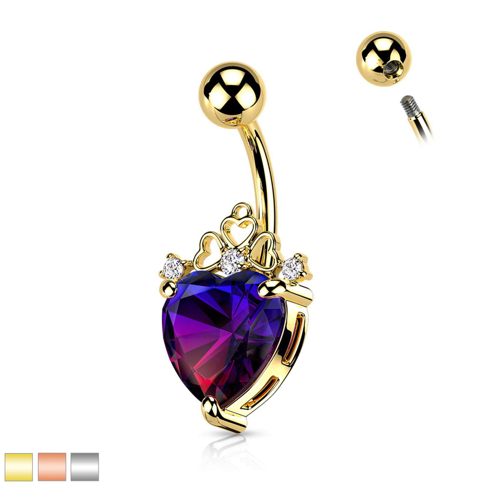 Body Jewelry Heart Crystal Navel Ring