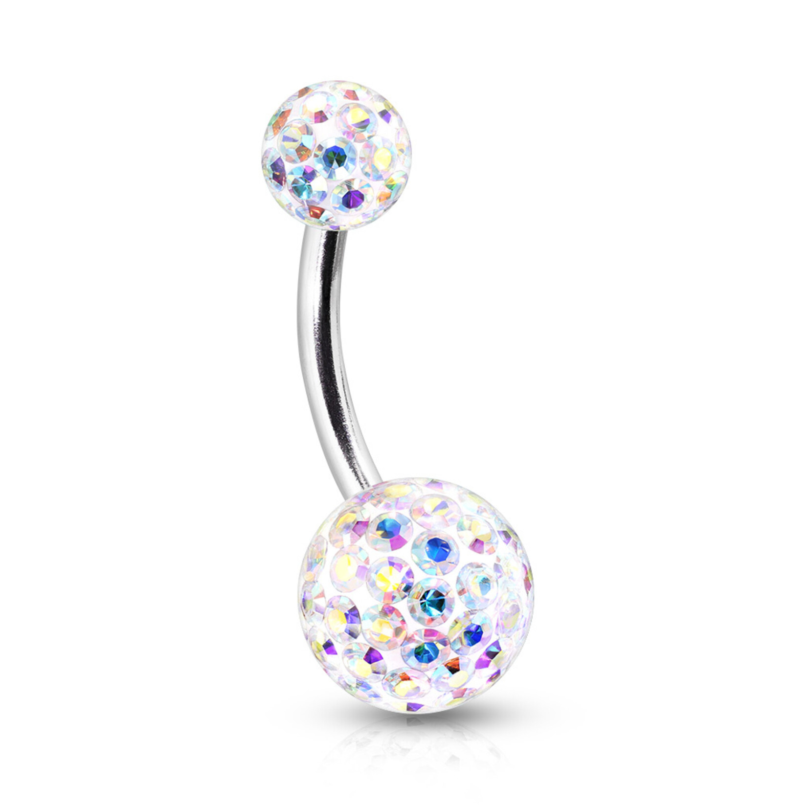 Body Jewelry Multi Austrian Crystal Ferido Balls Navel Ring