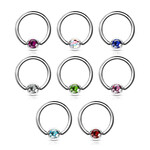 Body Jewelry Gem Captive Bead Ring