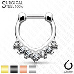 Body Jewelry 7 Stone Set Chevron Design Clicker