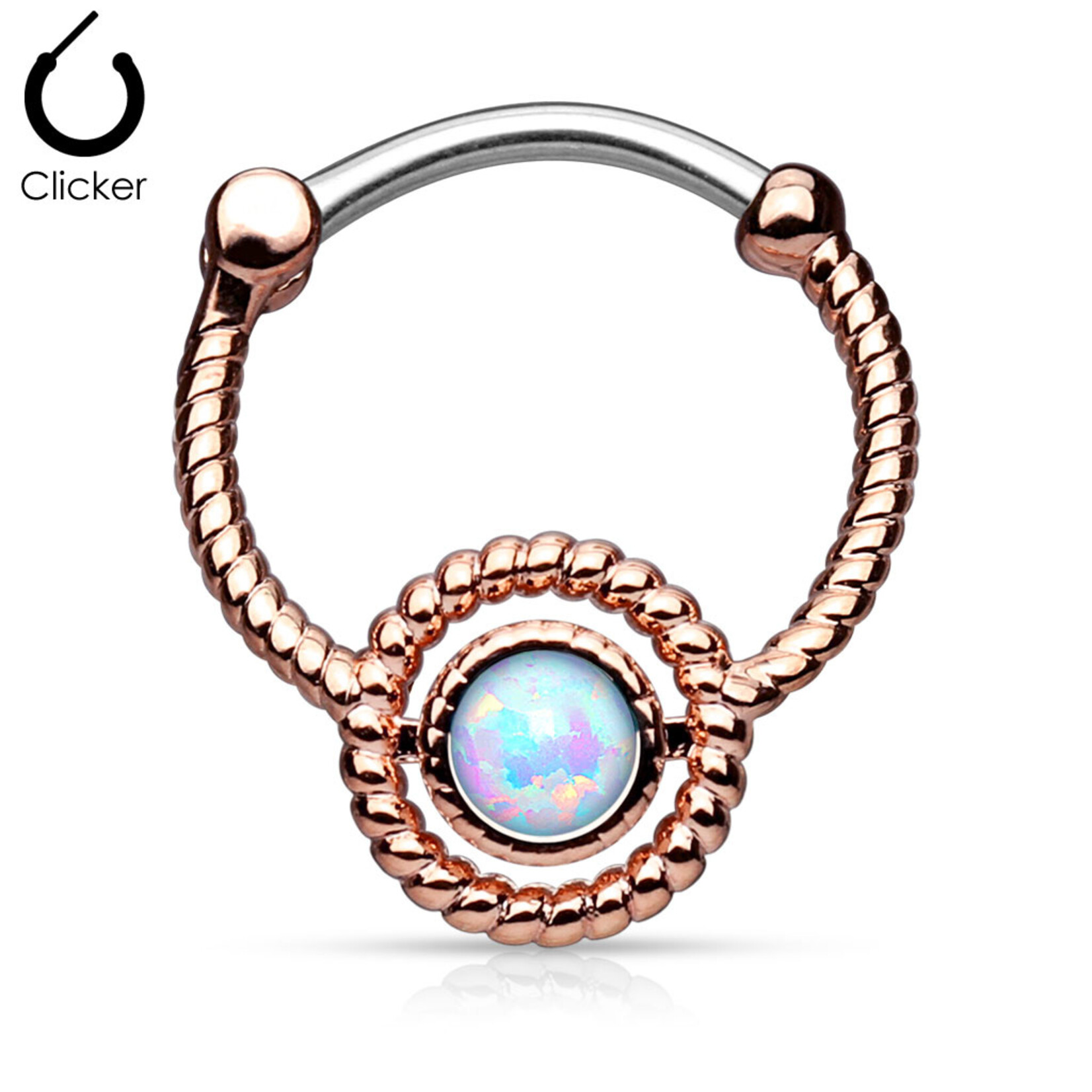 Body Jewelry Roped Opal Clicker