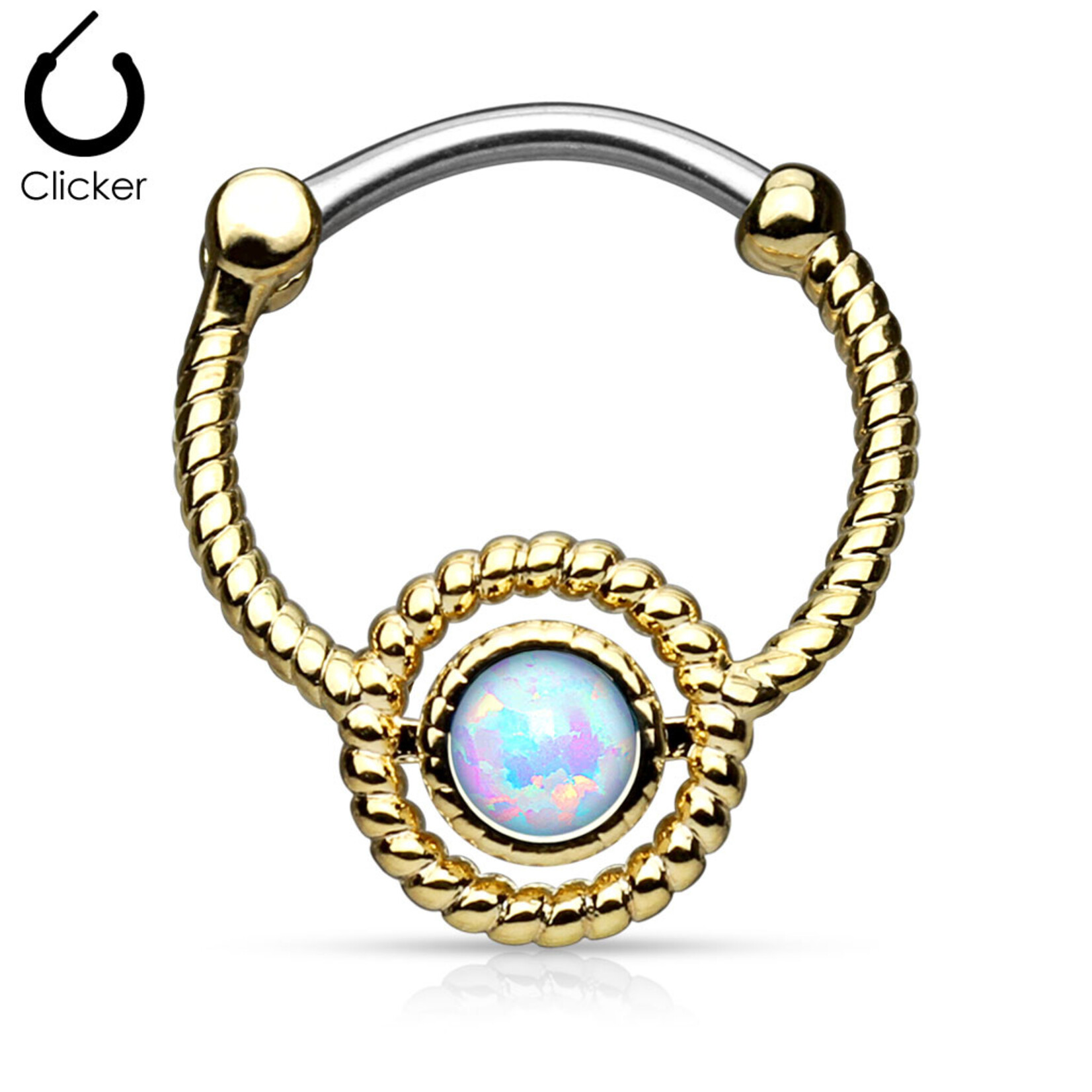 Body Jewelry Roped Opal Clicker