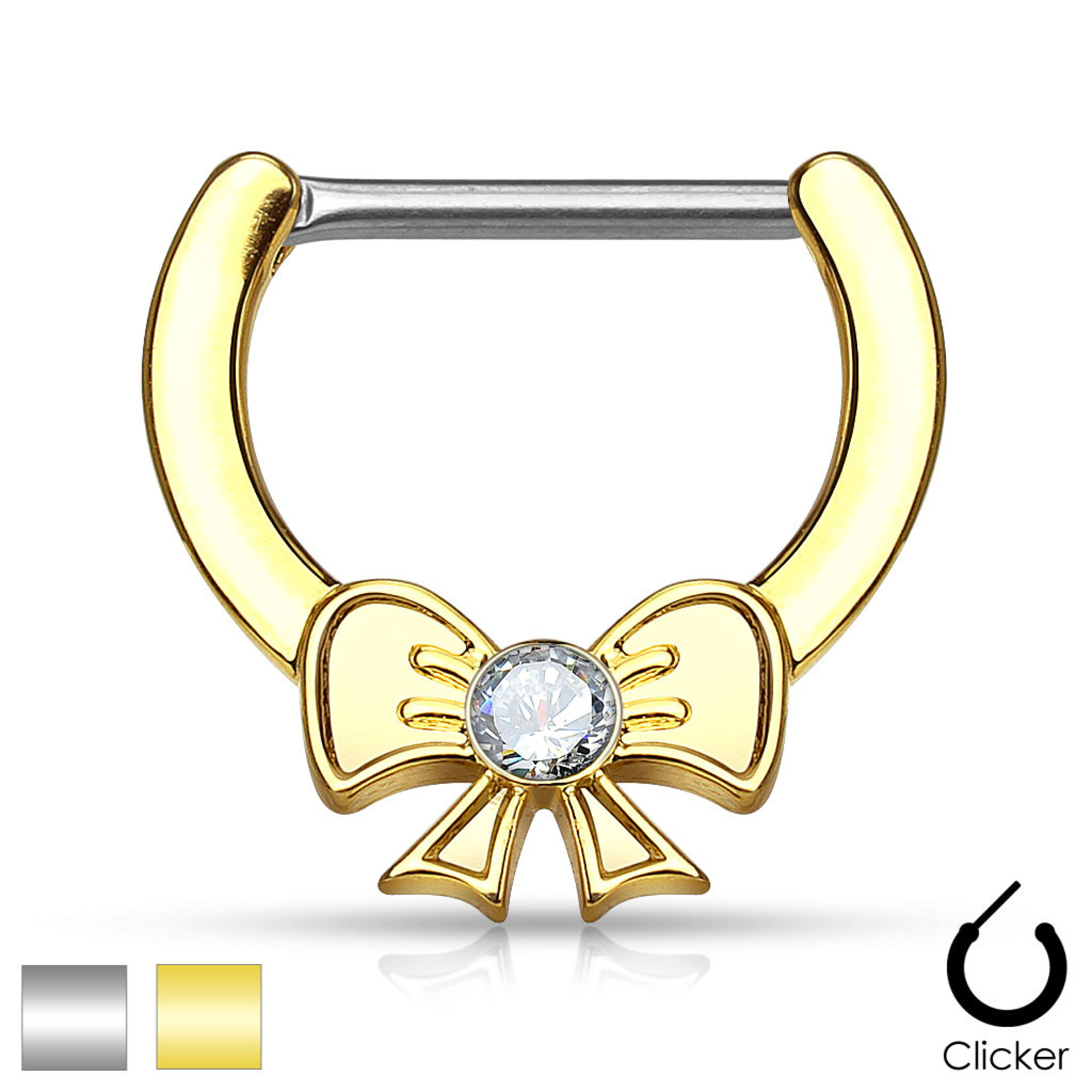 Body Jewelry Crystal Ribbon Clicker