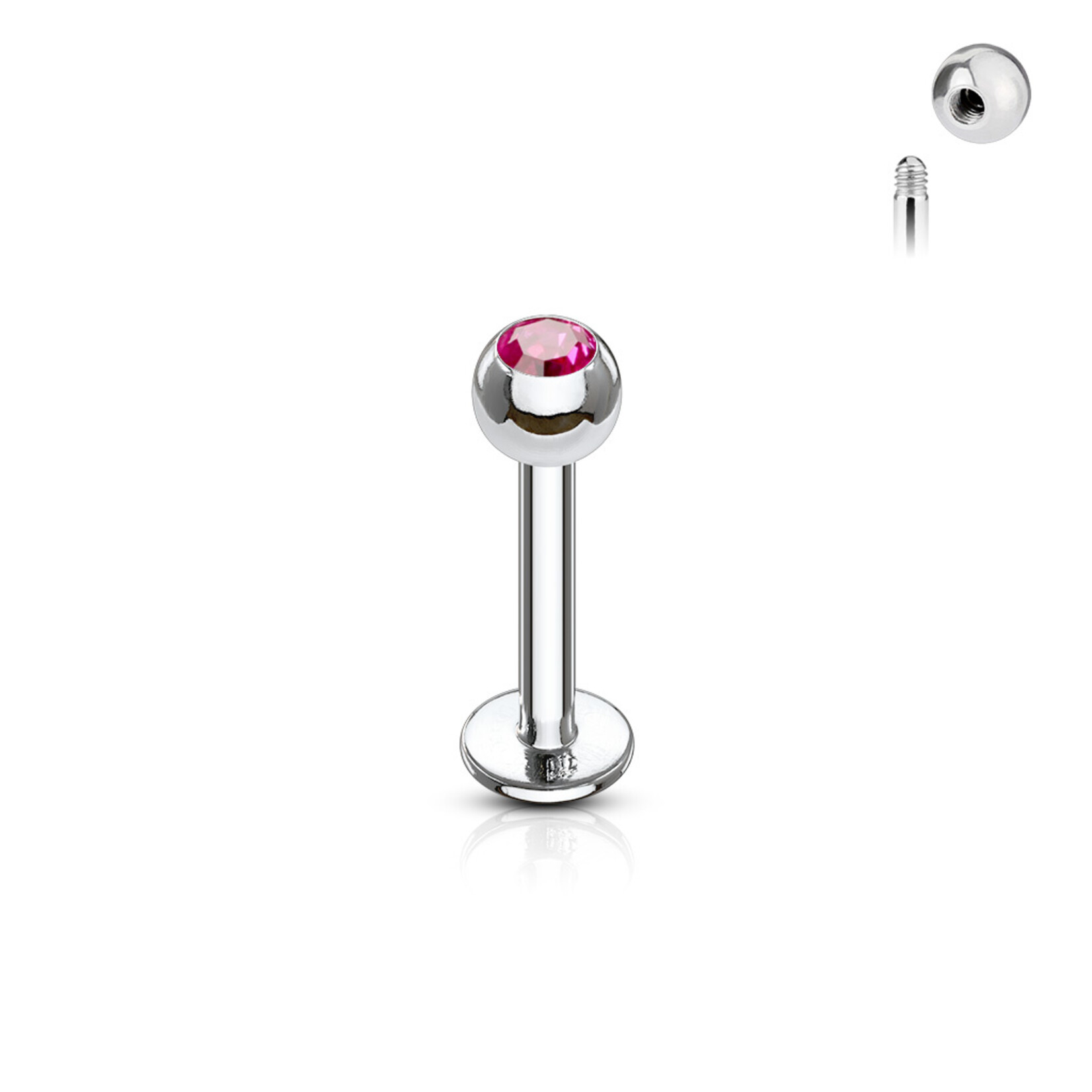 Hollywood Body Jewelry Press Fit Gem Ball Labret