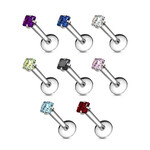 Body Jewelry Square Gem Labret