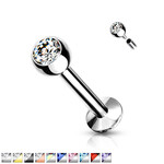 Hollywood Body Jewelry Press Fit Gem Ball  Labret 18Ga