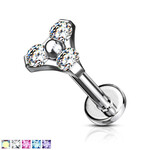 Basic Body Jewelry Triangle Prong Gem Labret