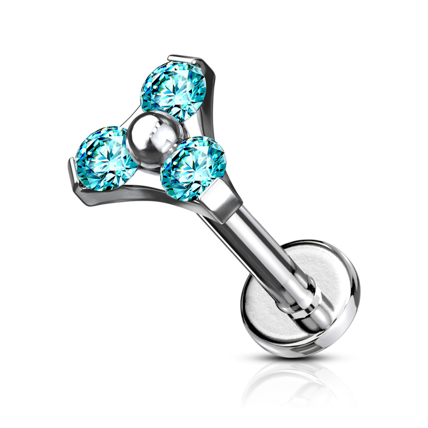 Basic Body Jewelry Triangle Prong Gem Labret